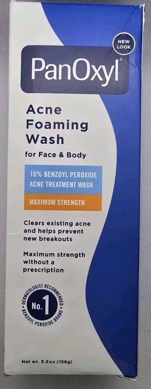 PanOxyl Acne Foaming Wash 10% Benzoyl Peroxide Antimicrobial, 5.5 oz